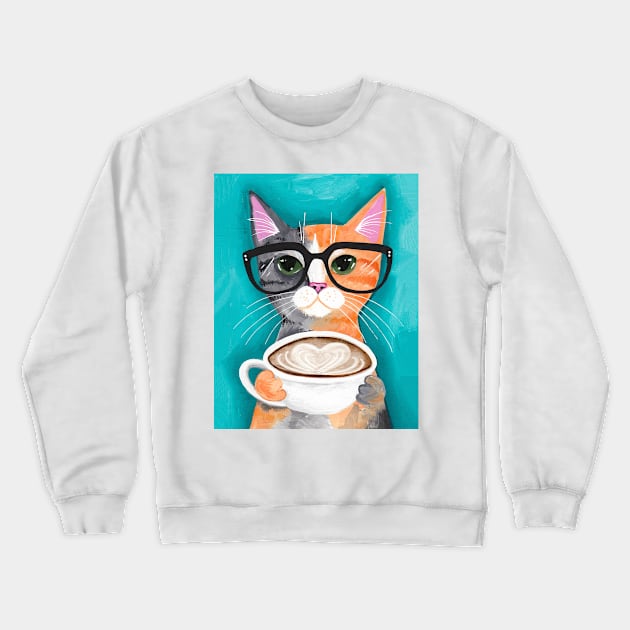 A Latte of Love Crewneck Sweatshirt by KilkennyCat Art